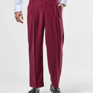 Pantalone Fondo Ampio Senza Piega Bordò Firenze